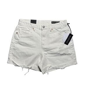 BLANKNYC The Perry Raw Hem High Waist Denim Mom Shorts 27 NWT